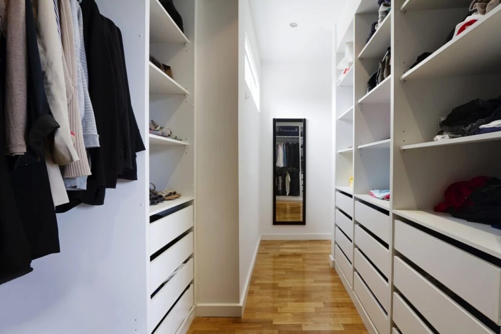 Inside a walk in closet